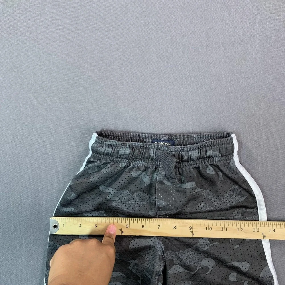 OshKosh B'gosh Shorts Kids 4T Gray Camo Mesh Athletic Elastic Waist Gym